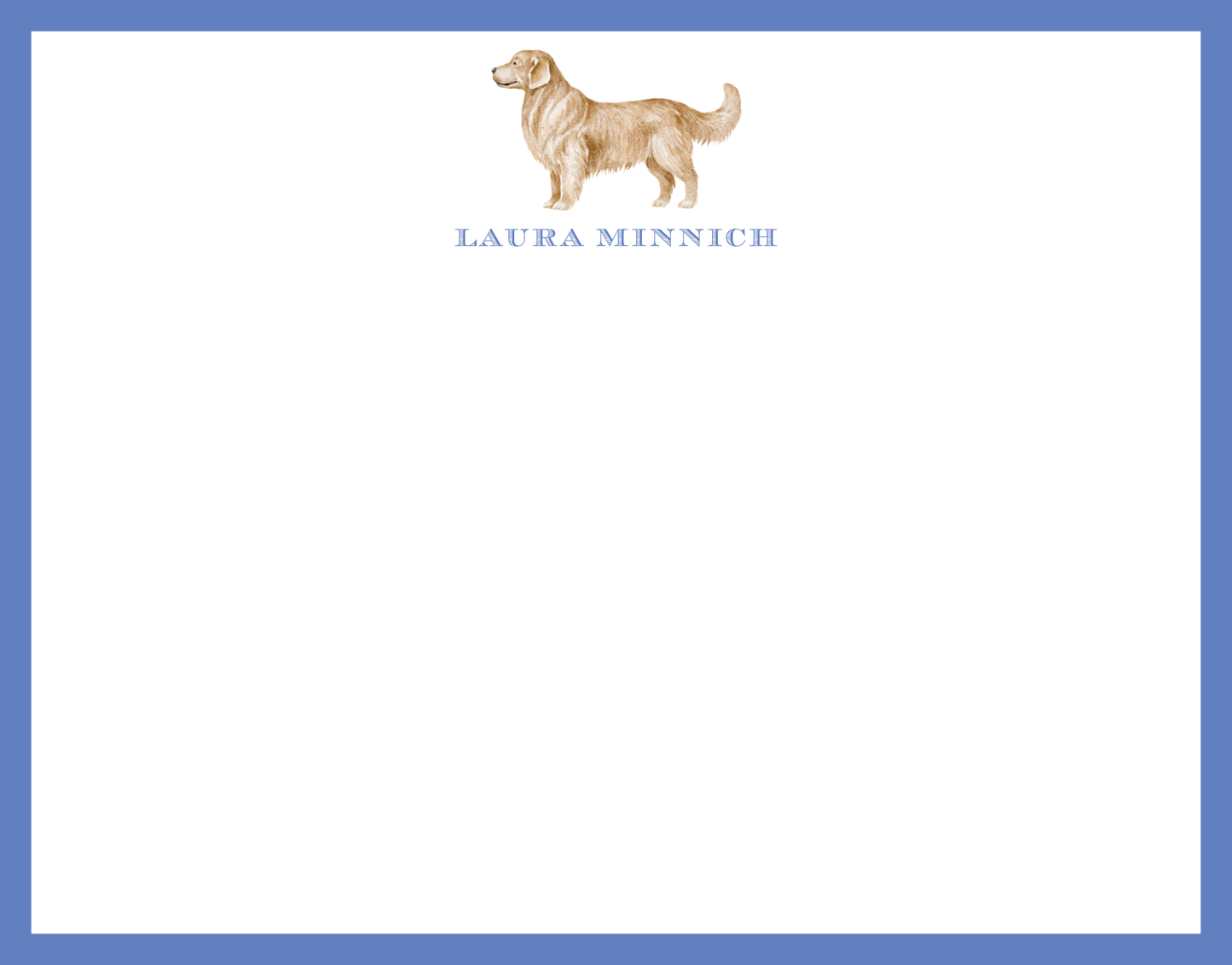Mimi Paper Flat Note Personalized - Golden Retriever