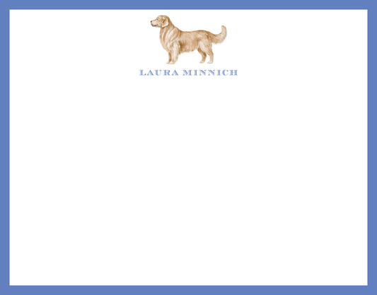 Mimi Paper Flat Note Personalized - Golden Retriever