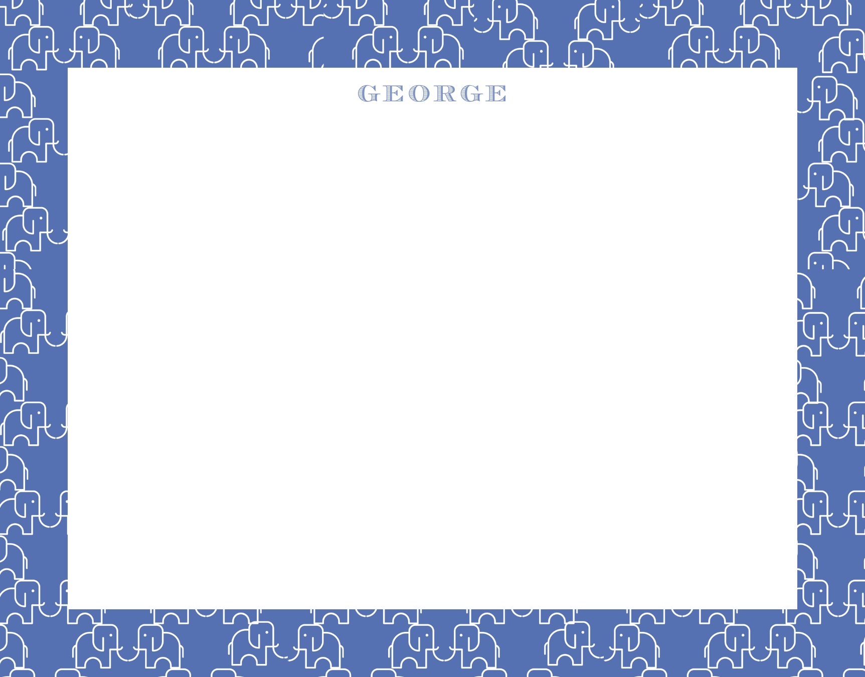 Elepehant Notes Mimi Paper Flat Note Personalized - Elephant Border