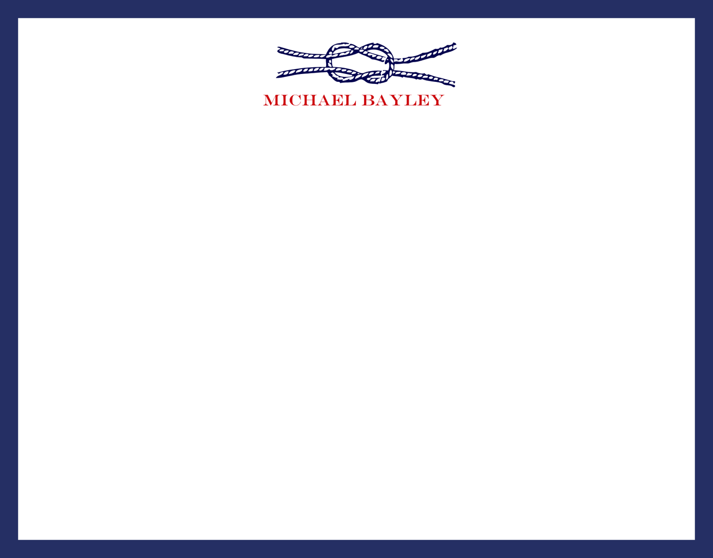 Mimi Paper Flat Note Personalized - Nautical Knot