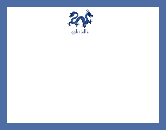 Mimi Paper Flat Note Personalized - Blue Dragon