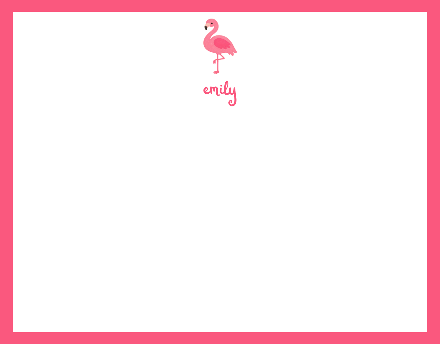 Mimi Paper Flat Note Personalized - Flamingo