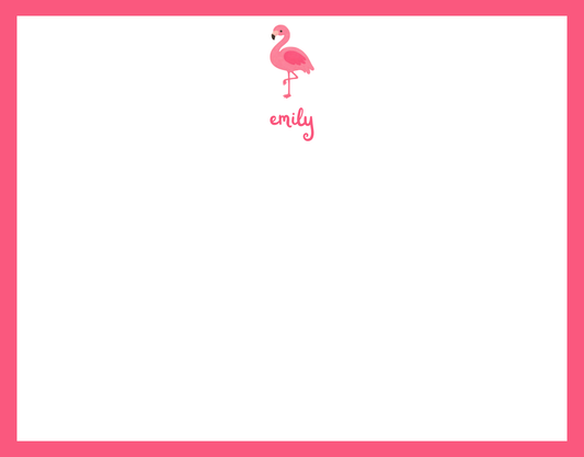 Mimi Paper Flat Note Personalized - Flamingo