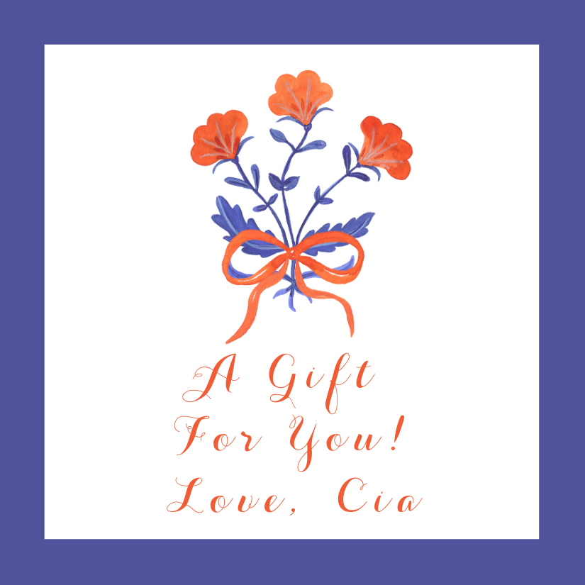 Mimi Paper Sticker - Blue and Orange Floral