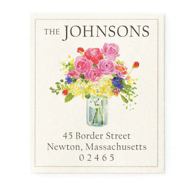 Return Address Label - Flowers in a Glass Jar