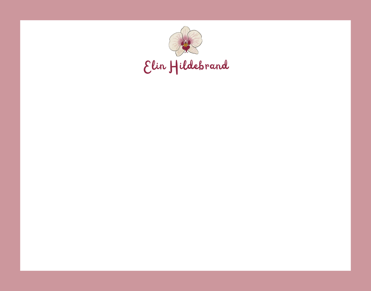 Mimi Paper Flat Note Personalized - Orchid Pink
