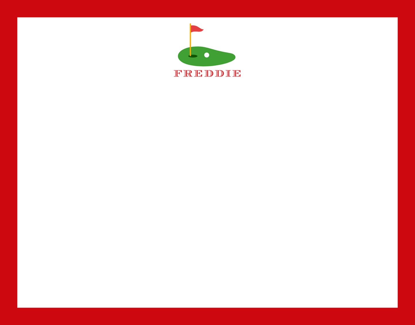 Mimi Paper Flat Note Personalized - Golf