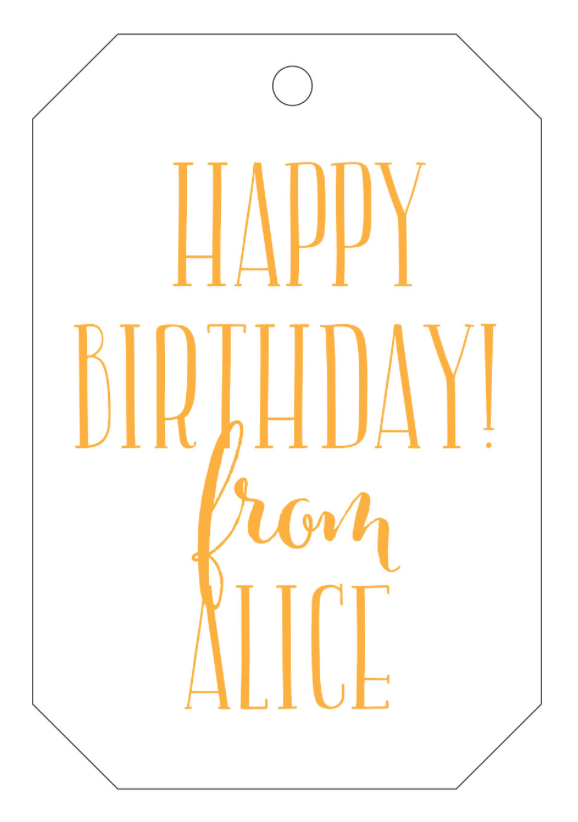 Letterpress Tag - T16 Happy Birthday