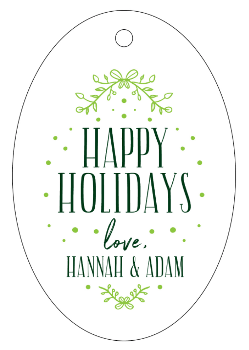 Letterpress Tag Holiday- T203 Happy Holidays