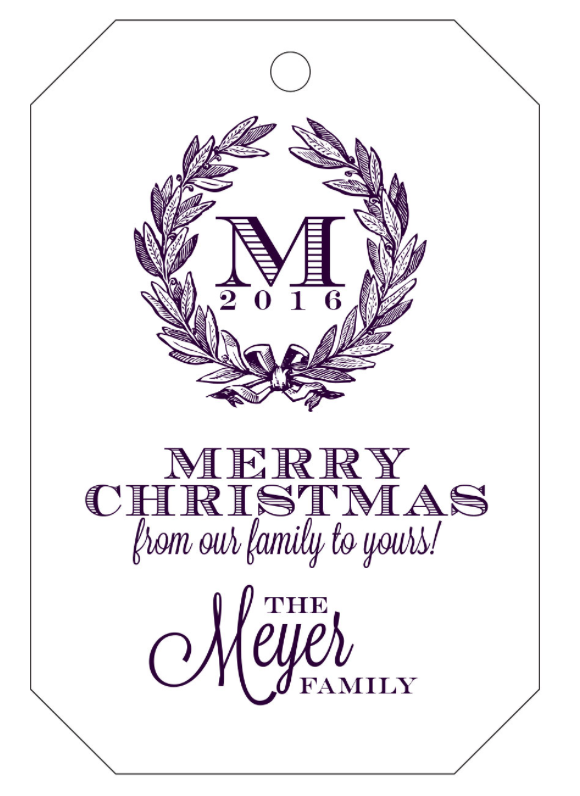 Letterpress Tag Holiday- T59