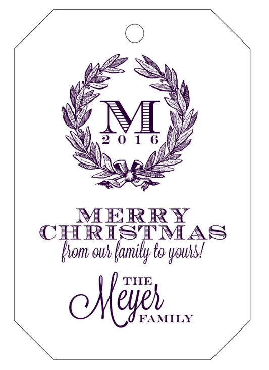 Letterpress Tag Holiday- T59