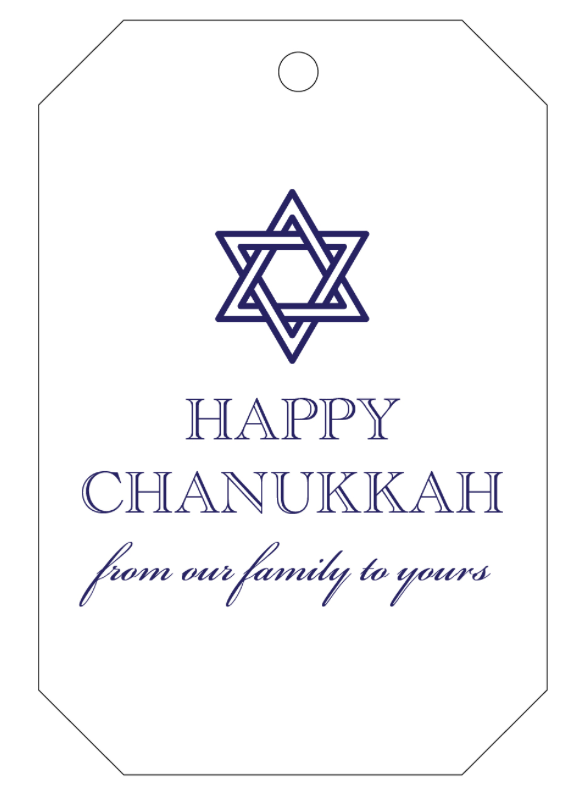 Letterpress Tag Holiday- T138 Happy Channukah