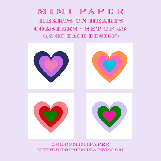 Mimi Paper Coasters - Hearts on Hearts