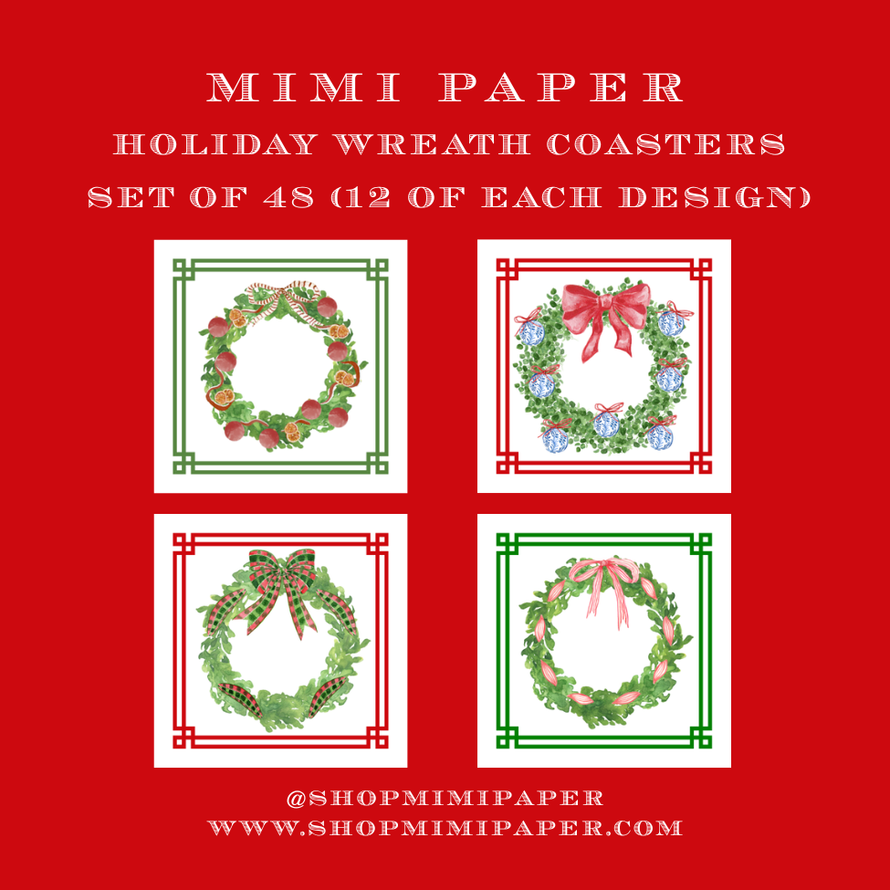 Mimi Paper Coasters - Christmas Wreaths