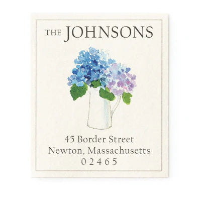 Return Address Label - Hydrangea Pitcher