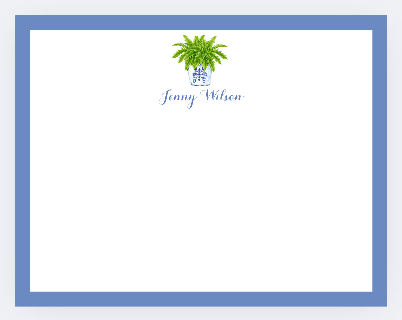 Mimi Paper Flat Note Personalized - Ferns