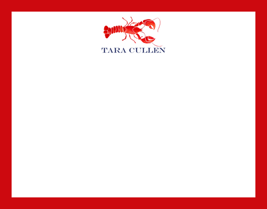 Mimi Paper Flat Note Personalized - Lobster