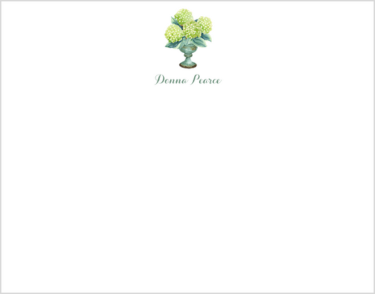 Mimi Paper Flat Note Personalized - Limelight Hydrangeas