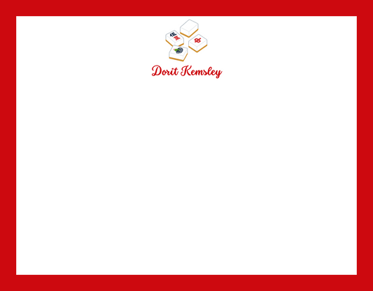 Mimi Paper Flat Note Personalized - Mah Jong