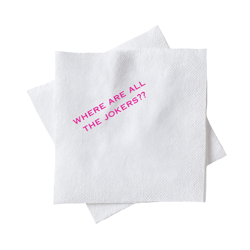 Cocktail Napkins - Where are all the jokers?