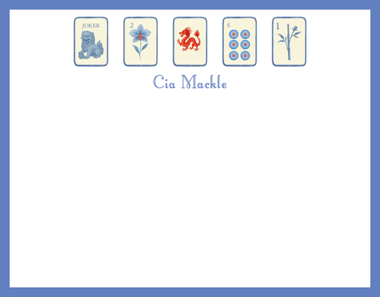 Mimi Paper Flat Note Personalized - Mahjong Blues