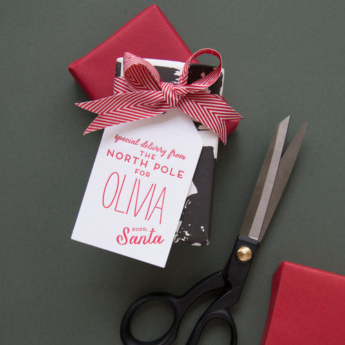 Letterpress Tag Holiday- T6 North Pole