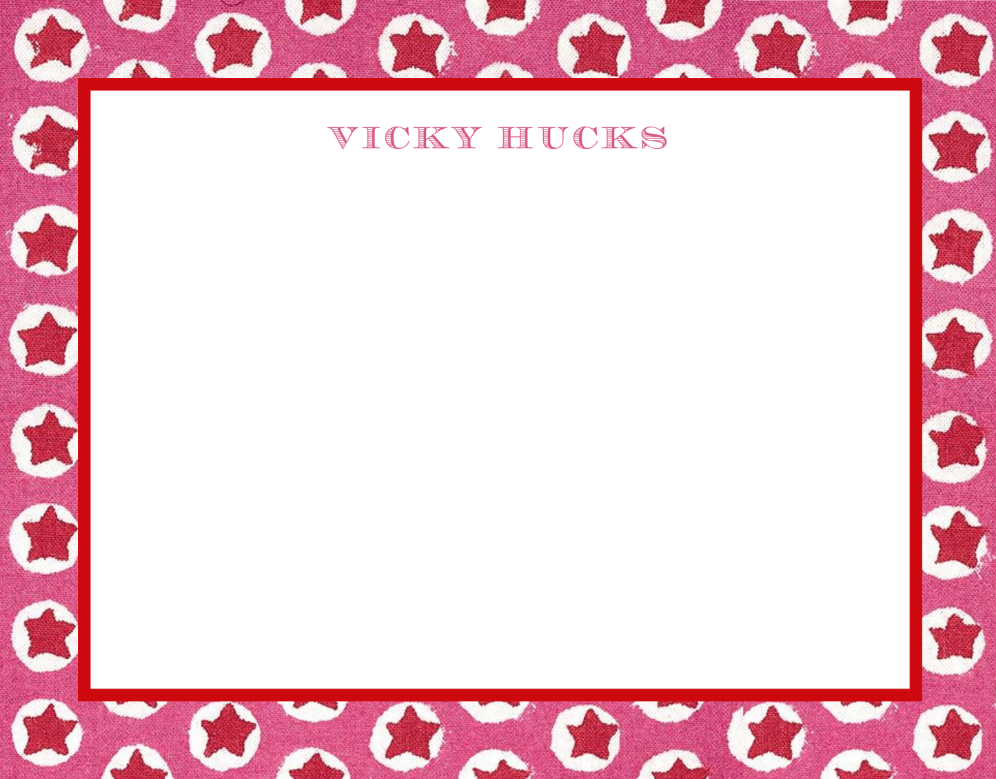 Mimi Paper Flat Note Personalized - Star Border