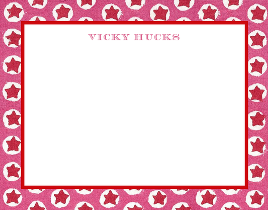 Mimi Paper Flat Note Personalized - Star Border