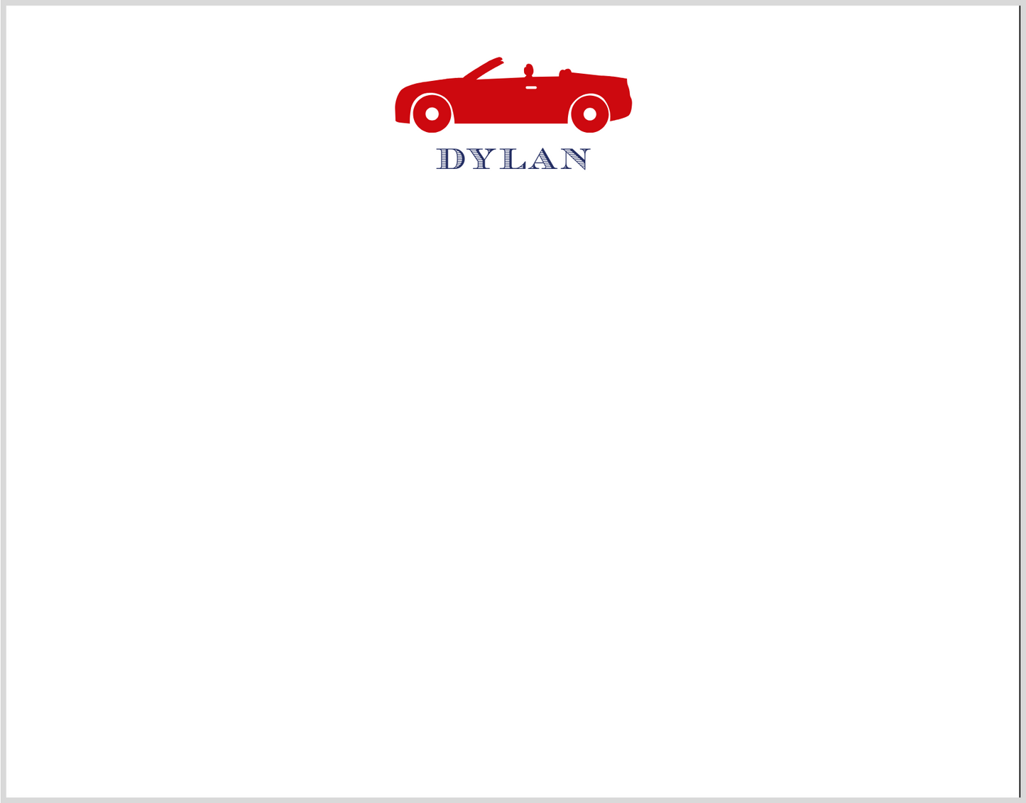 Mimi Paper Petite Note Personalized - Car