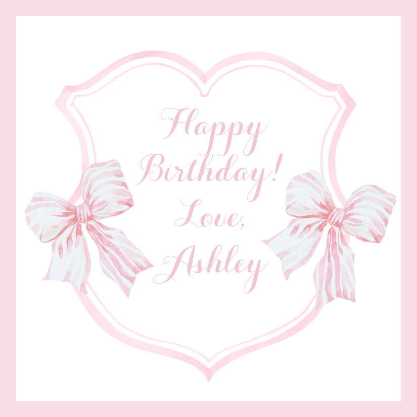 Mimi Paper Sticker - Pink Bow Crest