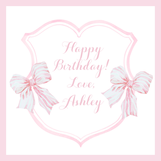 Mimi Paper Sticker - Pink Bow Crest