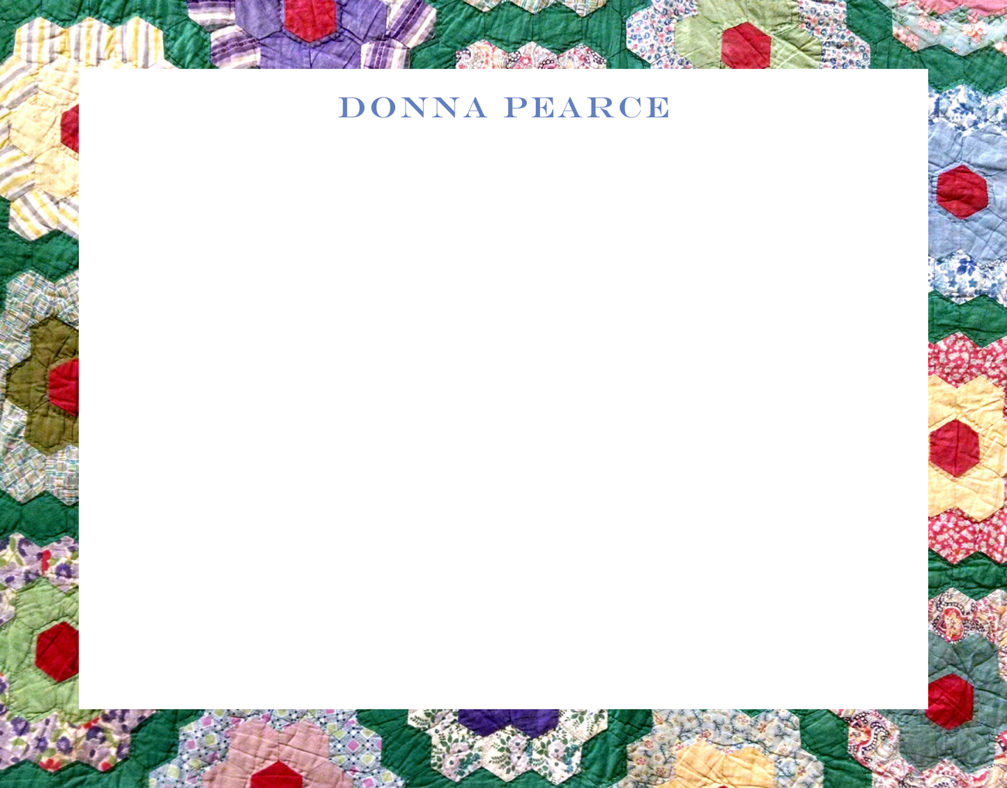 Mimi Paper Flat Note Personalized - Quilt