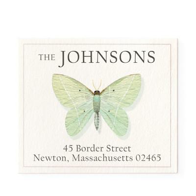 Return Address Label - Green Morpho