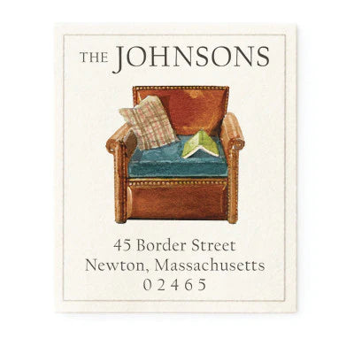 Return Address Label - Reading Chair