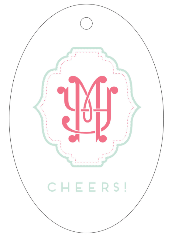 Letterpress Tag - T6 Two Letter Monogram
