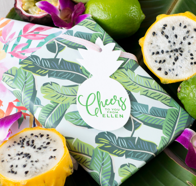 Letterpress Tag - T218 Pineapple Cheers