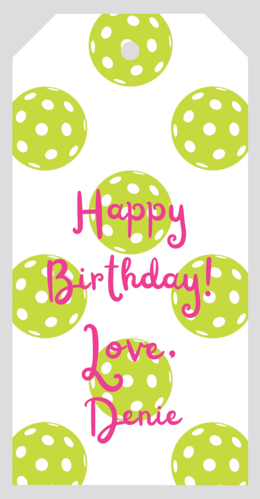 Mimi Paper Large Gift Tag Personalized - Pickleballs