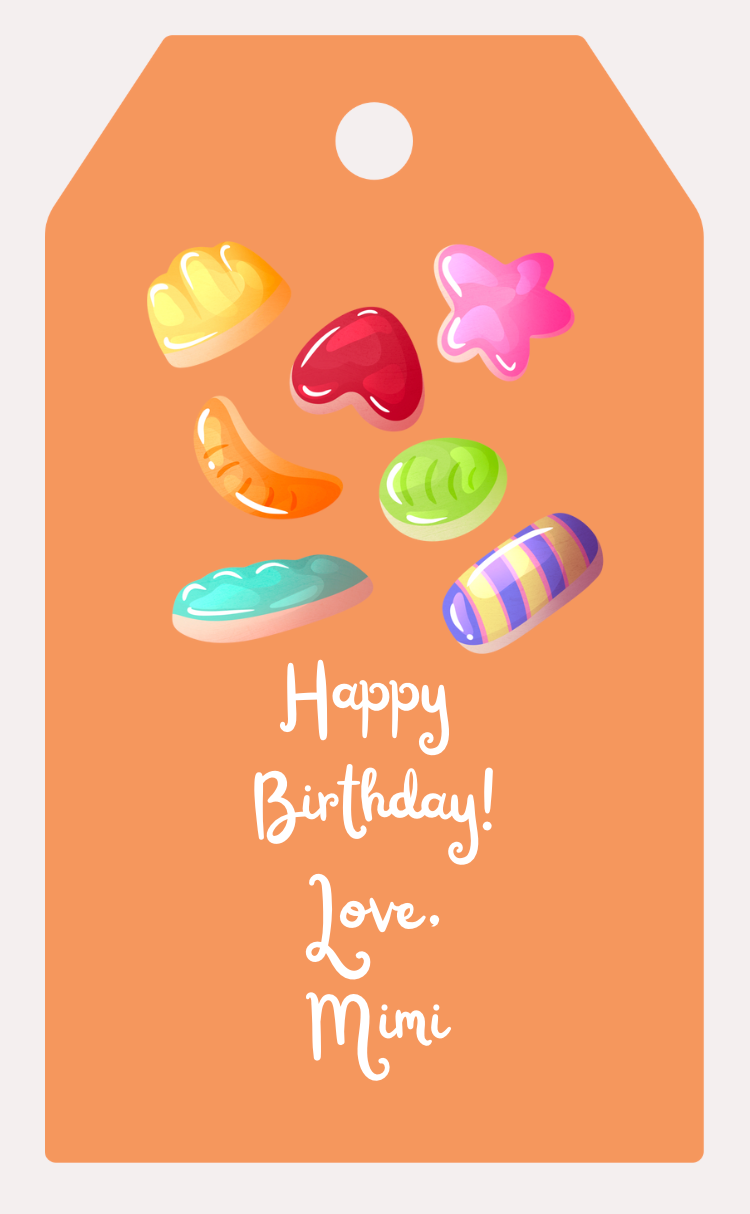 Mimi Paper Large Gift Tag Personalized - Candy 2