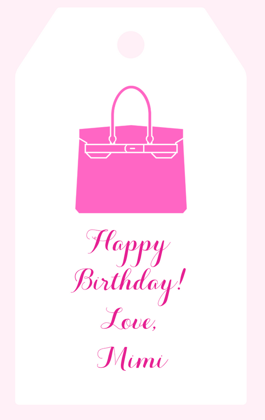 Mimi Paper Large Gift Tag Personalized - Birkin Bag