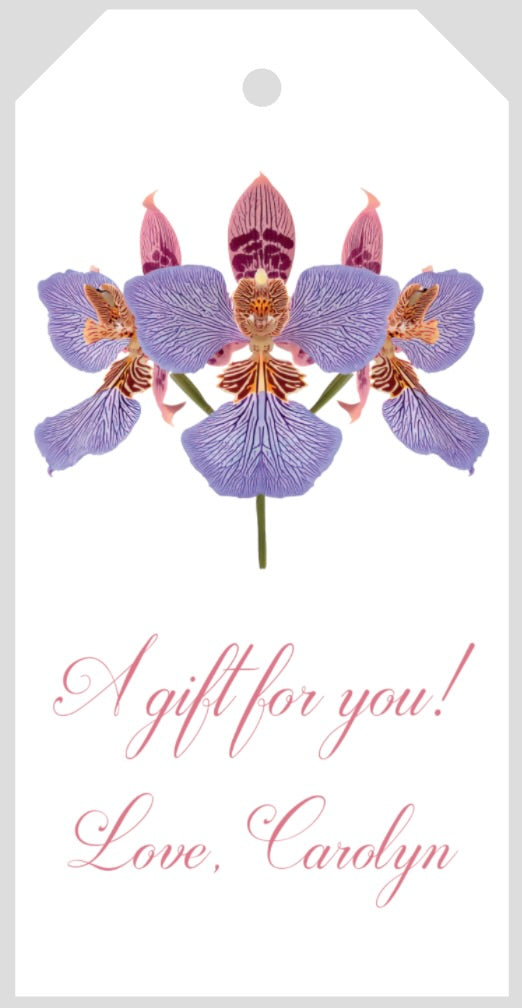 Mimi Paper Gift Tag Personalized - Orchid Purple and Pink