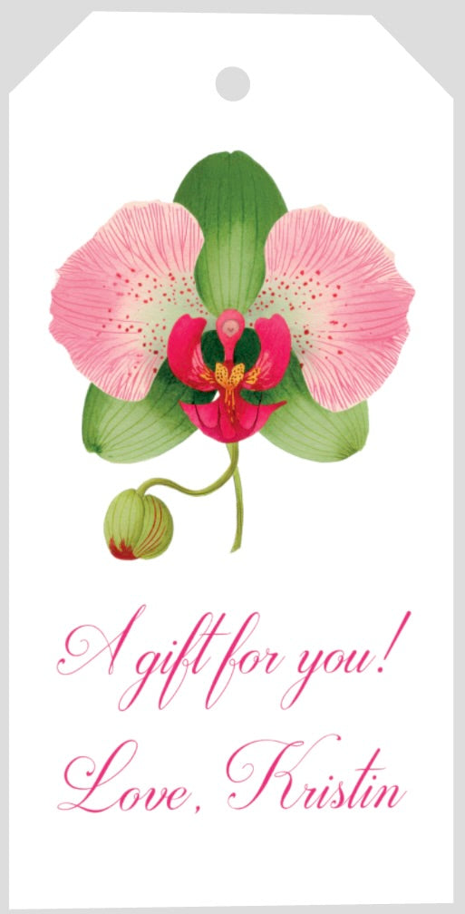 Mimi Paper Gift Tag Personalized - Orchid Pink and Green