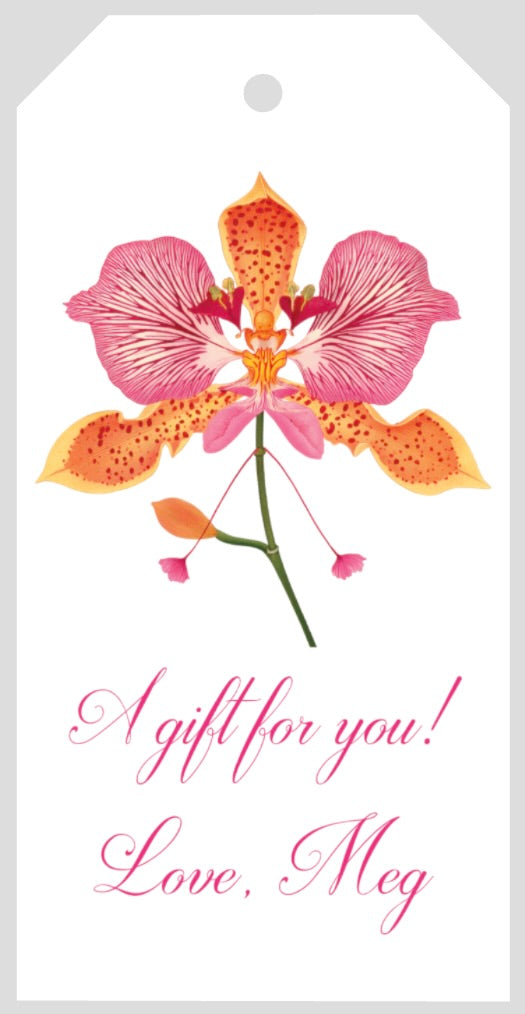 Mimi Paper Gift Tag Personalized - Orchid Pink and Orange