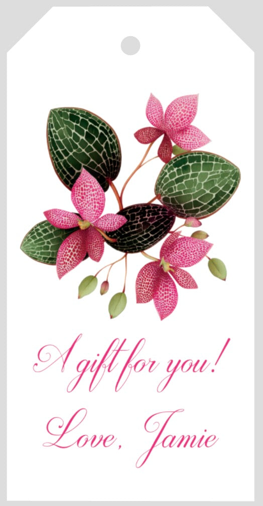 Mimi Paper Gift Tag Personalized - Orchids Pink