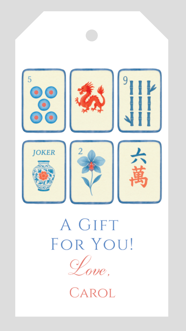 Mimi Paper Gift Tag Personalized - Mahjong 2