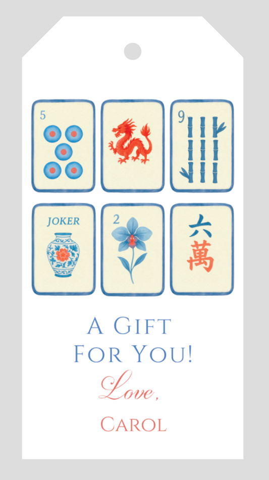 Mimi Paper Gift Tag Personalized - Mahjong 2