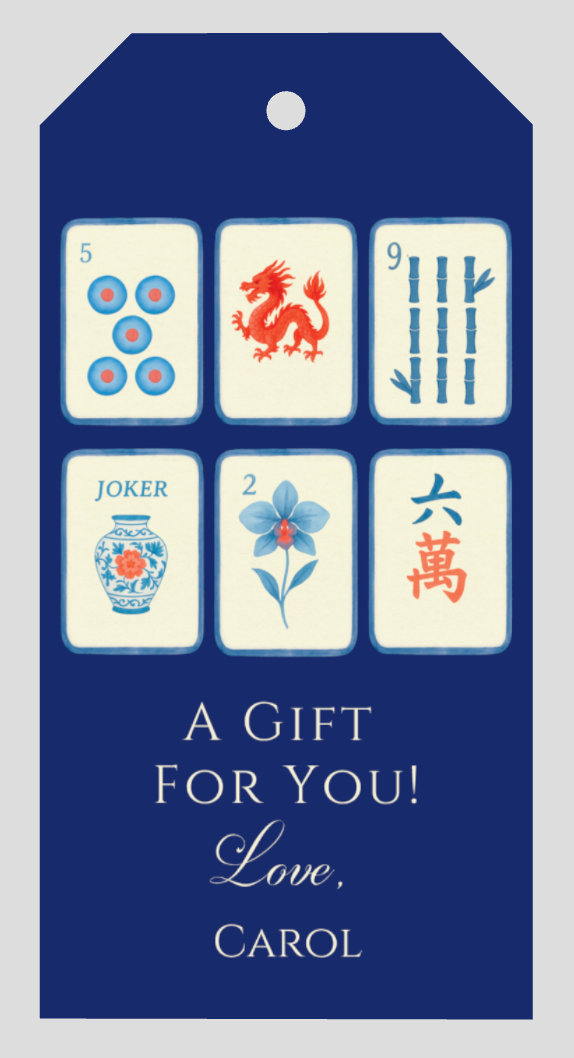 Mimi Paper Gift Tag Personalized - Mahjong 2