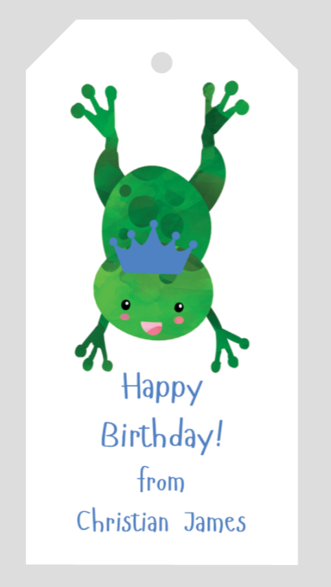 Mimi Paper Large Gift Tag Personalized - Birthday Frog