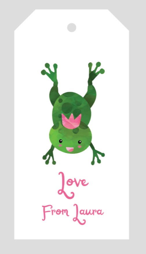Mimi Paper Large Gift Tag Personalized - Birthday Frog