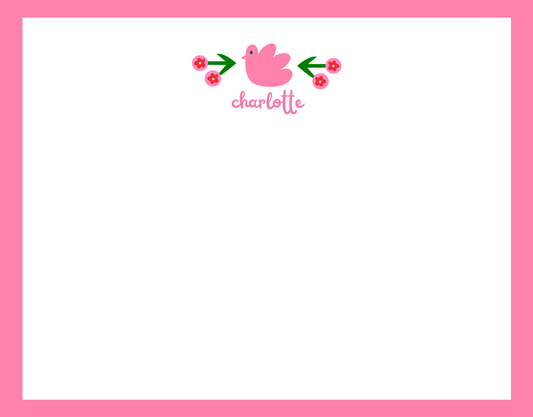Mimi Paper Flat Note Personalized - Spring Bird