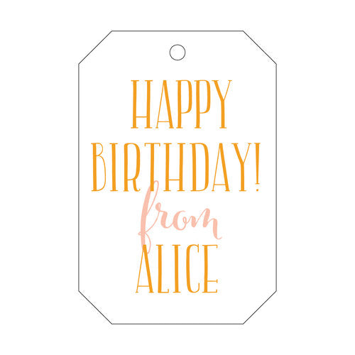 Letterpress Tag - T16 Happy Birthday